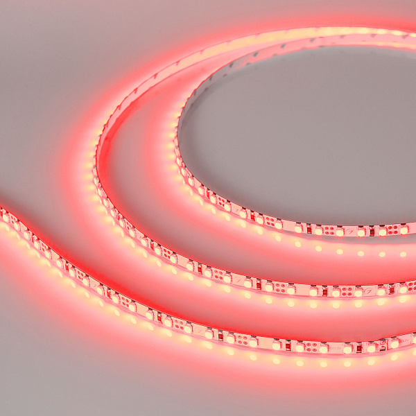 Светодиодная лента RT-A120-5mm 12V Red (9.6 W/m, IP20, 2835, 5m) (Arlight, 9.6 Вт/м, IP20) Lednikoff