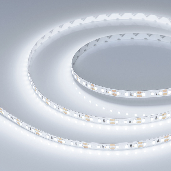 Светодиодная лента RT-A120-8mm 12V Cool 8K (9.6 W/m, IP20, 2835, 5m) (Arlight, 9.6 Вт/м, IP20) Lednikoff