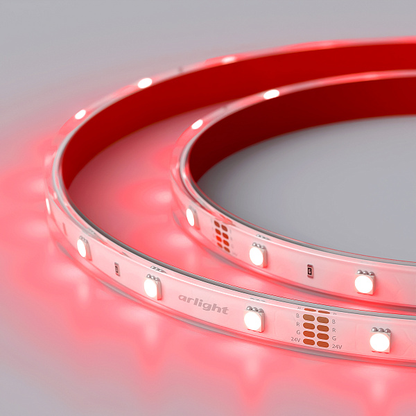 Светодиодная лента герметичная RTW-PS-B30-13mm 24V RGB (7.2 W/m, IP67, 5060, 5m) (Arlight, 7.2 Вт/м, IP67) Lednikoff