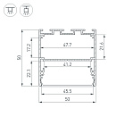 Профиль LINE-M-5050-2000 WHITE (Arlight, Алюминий) Lednikoff