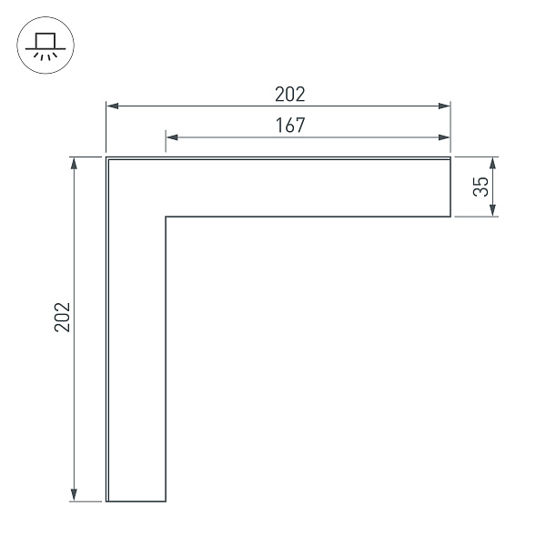 Угол SL-LINIA65-F внешний (Arlight, Металл) Lednikoff
