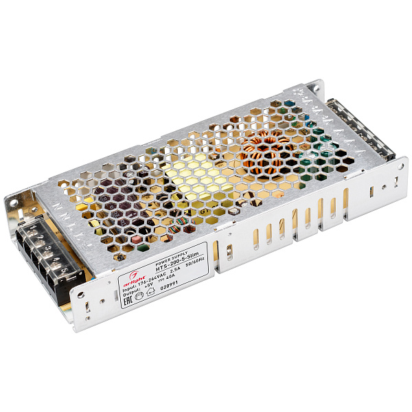 Блок питания HTS-200-5-Slim (5V, 40A, 200W) (Arlight, IP20 Сетка, 3 года) Lednikoff