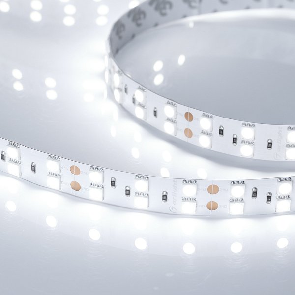 Светодиодная лента RT 2-5000 24V Cool 8K 2x2 (5060, 600 LED, LUX) (Arlight, 28.8 Вт/м, IP20) Lednikoff