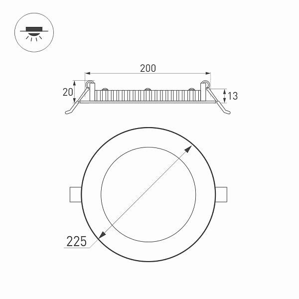 Светильник DL-225M-21W Day White (Arlight, IP40 Металл, 3 года) Lednikoff