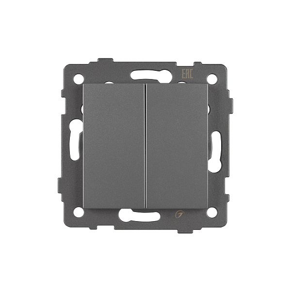 Механизм выключателя двухклавишный непроходной SWT-MK02-PL-GR-V (250V, 10A) (Arlight, -) Lednikoff