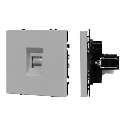 ARL NOBE Розетка телефонная софт-тач никель SCT-MTL1-SFPL-IS (RJ-11, 4C) (Arlight, -)