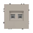 ARL NOBE Розетка компьютерная двойная софт-тач кашемир SCT-MPC2-SFPL-CA (2хRJ-45, CAT6) (Arlight, -) Lednikoff