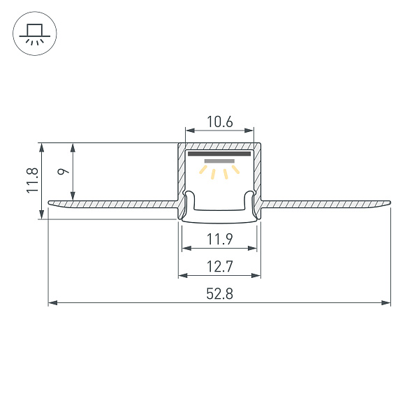 Профиль FANTOM-BENT-W12-TOP-2000 ANOD (Arlight, Алюминий) Lednikoff