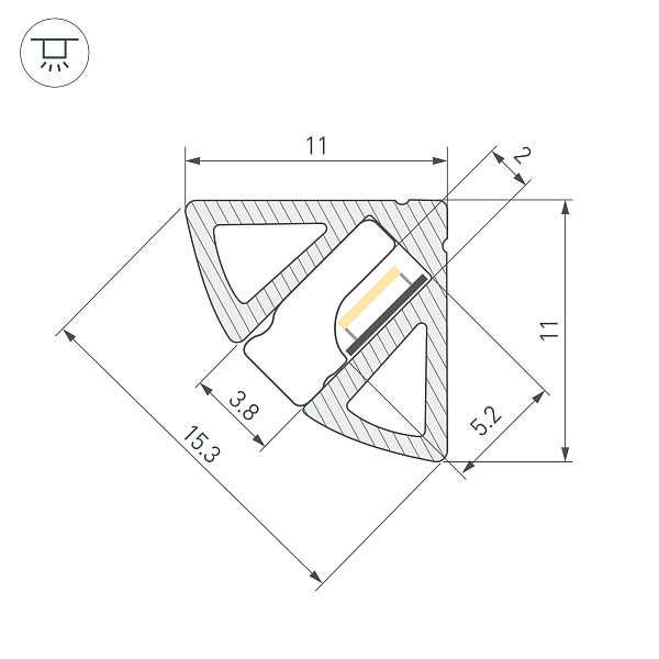 Профиль SL-KANT-H11-2000 ANOD BLACK (Arlight, Алюминий) Lednikoff