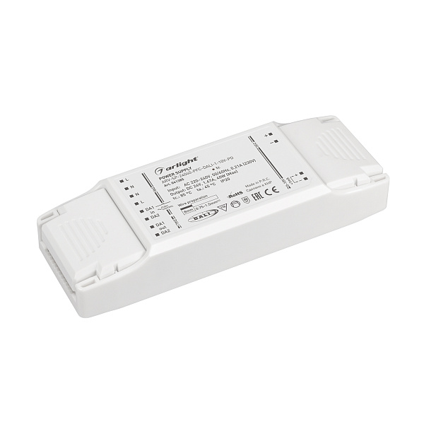 Блок питания ARV-SP-24040-PFC-DALI-1-10V-PD (24V, 1.67A, 40W) (Arlight, IP20 Пластик, 5 лет) Lednikoff