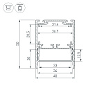 Профиль SL-LINE-4050-3L-2000 ANOD BLACK (Arlight, Алюминий) Lednikoff