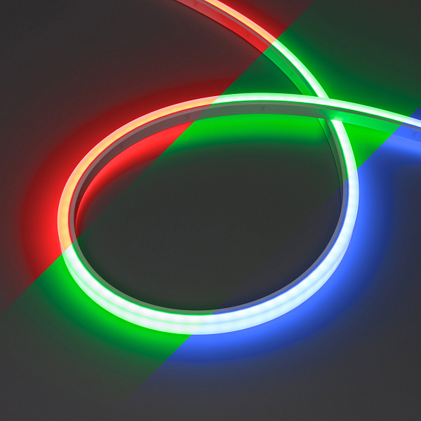 Светодиодная лента герметичная WAVE-TOP-PU-H120-10x10mm 24V RGB (10 W/m, IP68, 5m, wire x2) (Arlight, Вывод боковой, 3 года)