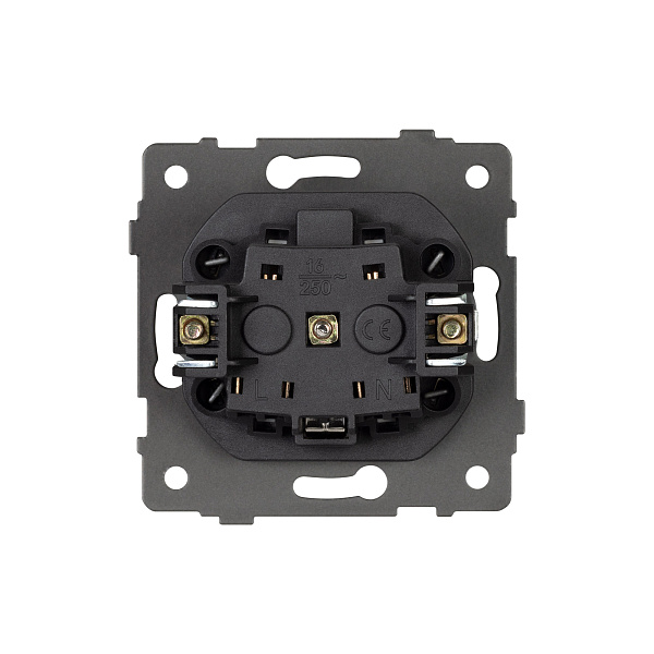 Механизм розетки влагозащищённый SCT-MCP-PL-BK-V (250V, 16A) (Arlight, -) Lednikoff