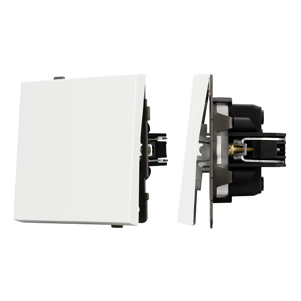 Механизм выключателя одноклавишный проходной SWT-TENDO-MKP1-SFPL-WH (230V, 10A) (Arlight, Матовый белый) Lednikoff