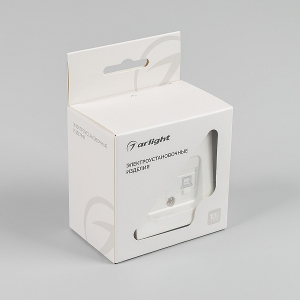 Механизм компьютерной розетки двойной SCT-MPC2-PL-WH-V (RJ-45, CAT6) (Arlight, -) Lednikoff