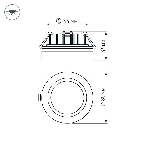 Светильник LTD-80R-Crystal-Roll 5W Warm White (Arlight, IP40 Пластик, 3 года) Lednikoff