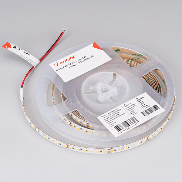 Светодиодная лента TWIST-A120-10mm 24V Warm3000 (10 W/m, IP20, 2835, 5m) (Arlight, Открытый) Lednikoff