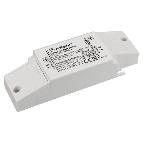 Блок питания ARJ-30-PFC-TRIAC-A (30W, 500-700mA) (Arlight, IP20 Пластик, 5 лет) Lednikoff