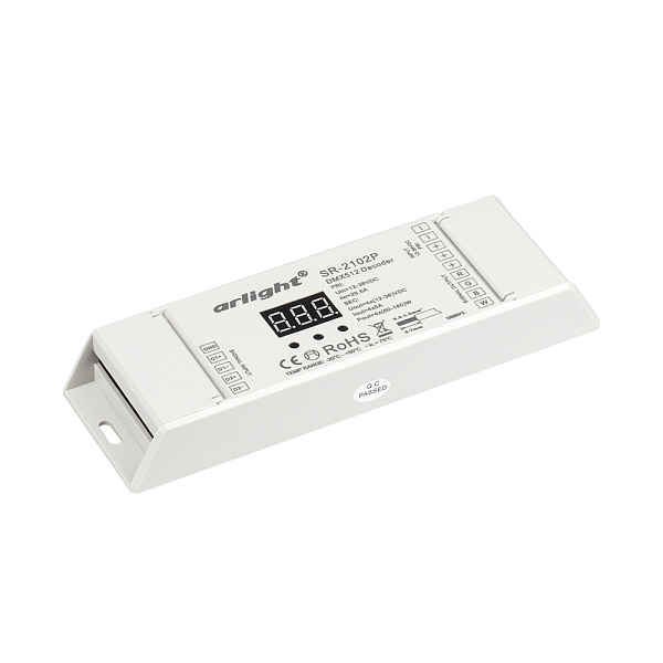 Декодер DMX SR-2102P (12-36V, 240-720W, 4CH) (Arlight, IP20 Пластик, 3 года) Lednikoff