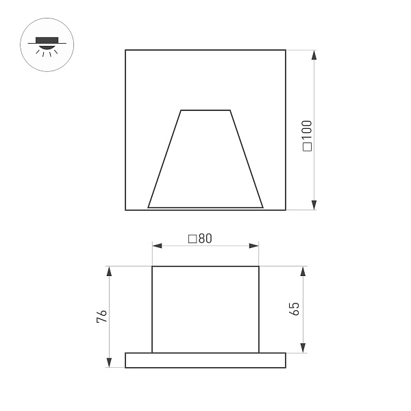 Светильник LT-TIE-S100-3W Warm3000 (GR, 75x30 deg, 230V) (Arlight, IP65 Бетон, 3 года) Lednikoff