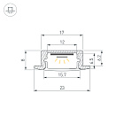 Профиль LINE-2308-F-2000 ANOD BROWN DEEP (Arlight, Алюминий) Lednikoff