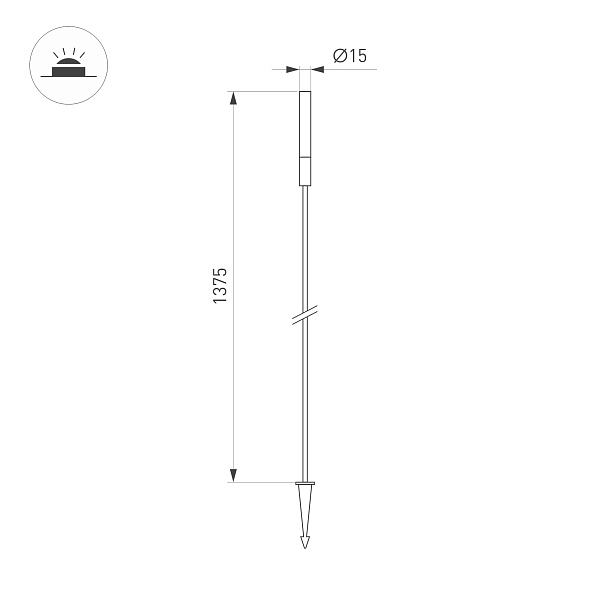 Светильник KT-CATALI-BOLL-H1375-0.5W Warm3000 (BK, 160 deg, 24V) (Arlight, IP65 Металл, 3 года) Lednikoff