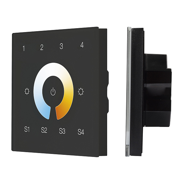 INTELLIGENT ARLIGHT Сенсорная панель DALI-901-11-4G-4SC-MIX-DT8-IN Black (BUS/230V) (IARL, IP20 Пластик, 3 года) Lednikoff