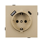 Механизм розетки с USB зарядкой SCT-TENDO-MUAC-SFPL-GD (230V, 16A) (Arlight, Матовый песочный) Lednikoff