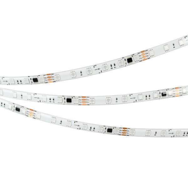 Светодиодная лента герметичная SPI-SE-B60-10mm 24V RGB-PX6-BPT (12 W/m, IP65, 5060, 5m) (Arlight, бегущий огонь) Lednikoff