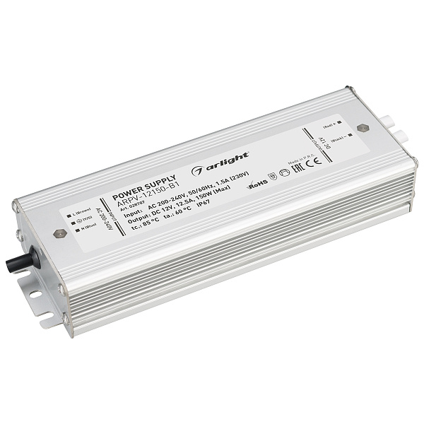 Блок питания ARPV-12150-B1 (12V, 12,5A, 150W) (Arlight, IP67 Металл, 3 года) Lednikoff