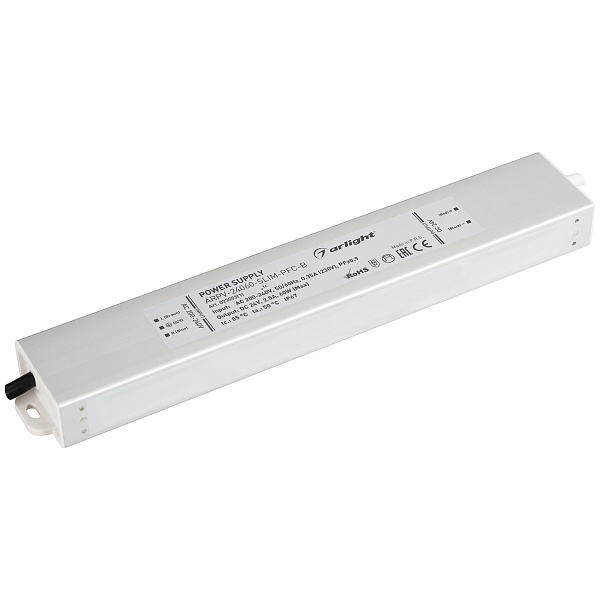 Блок питания ARPV-24060-SLIM-PFC-B (24V, 2.5A, 60W) (Arlight, IP67 Металл, 3 года) Lednikoff