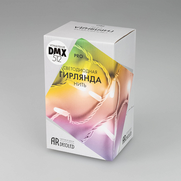 Светодиодная гирлянда ARD-STRING-PRO-10000-WHITE-100LED-MILK-LIVE RGB-DMX (24V, 10W) (Ardecoled, IP65) Lednikoff