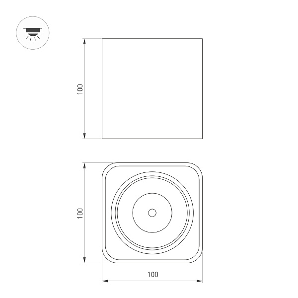 Светильник SP-CUBUS-S100x100-8W Day4000 (WH, 45 deg, 230V) (Arlight, IP20 Металл, 3 года) Lednikoff