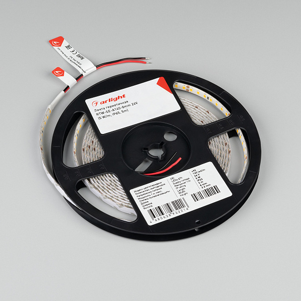 Светодиодная лента герметичная RTW-SE-A140-8mm 24V Warm3000 (5 W/m, IP65, 5m) (Arlight, -) Lednikoff