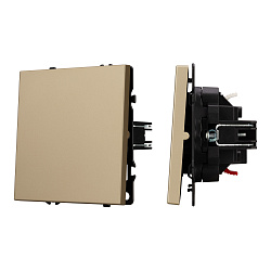 Механизм выключателя одноклавишный проходной SWT-NOBE-MKP1-SFPL-GD (230V, 10A) (Arlight, Золотой песок)