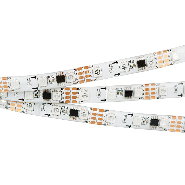 Светодиодная лента SPI-5000SE-5060-60 12V Cx3 RGB-Auto (10mm, 13.2W/m, IP65) (Arlight, Закрытый, IP65) Lednikoff