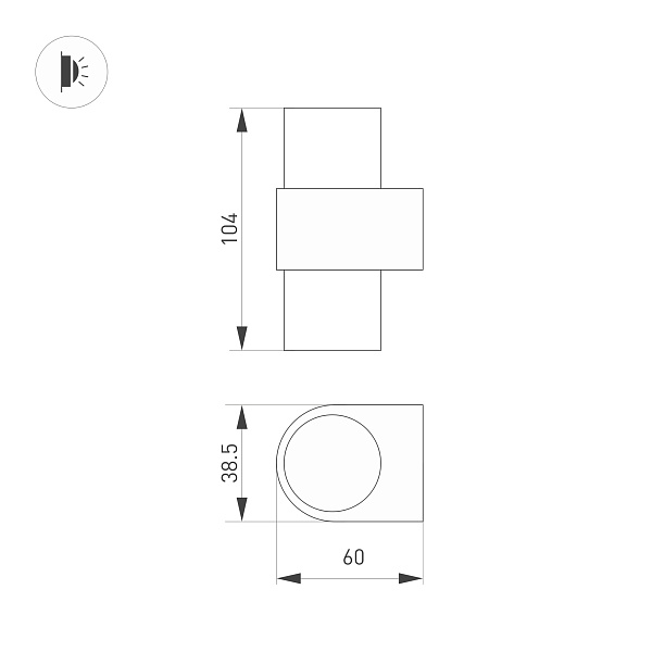 Светильник SP-SPICY-WALL-MINI-TWIN-S104x39-2x3W Warm3000 (WH, 40 deg, 230V) (Arlight, IP20 Металл, 3 года) Lednikoff