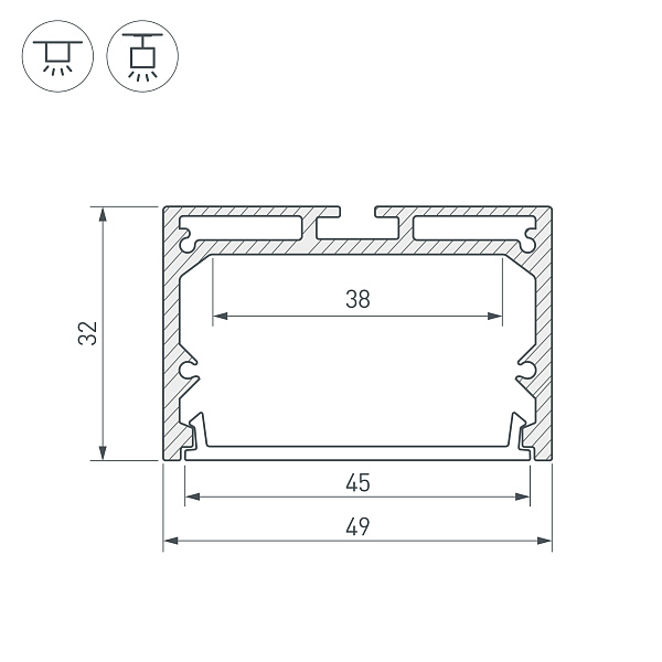 Профиль SL-LINE-4932-3000 BLACK (Arlight, Алюминий) Lednikoff