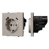 Механизм розетки с USB зарядкой SCT-NOBE-MUAC-SFPL-CA (230V, 16A) (Arlight, Кашемир)