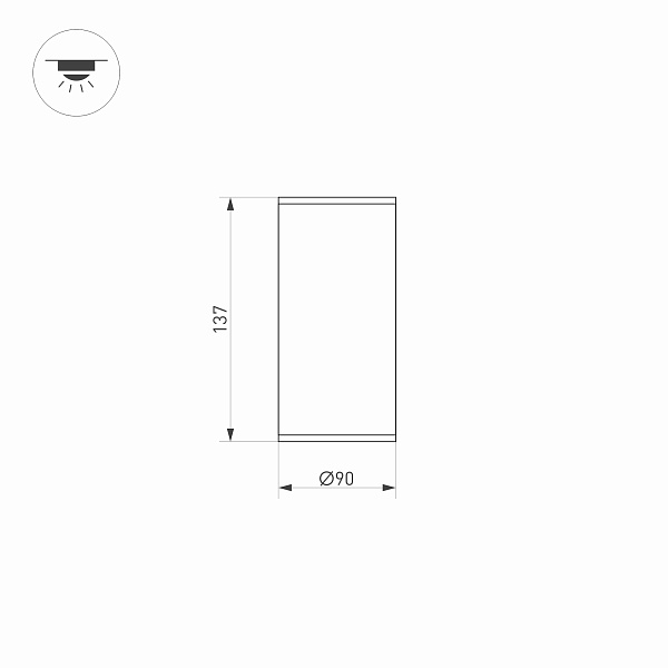 Светильник LGD-FORMA-SURFACE-R90-12W Warm3000 (GR, 44 deg, 230V) (Arlight, IP54 Металл, 3 года) Lednikoff