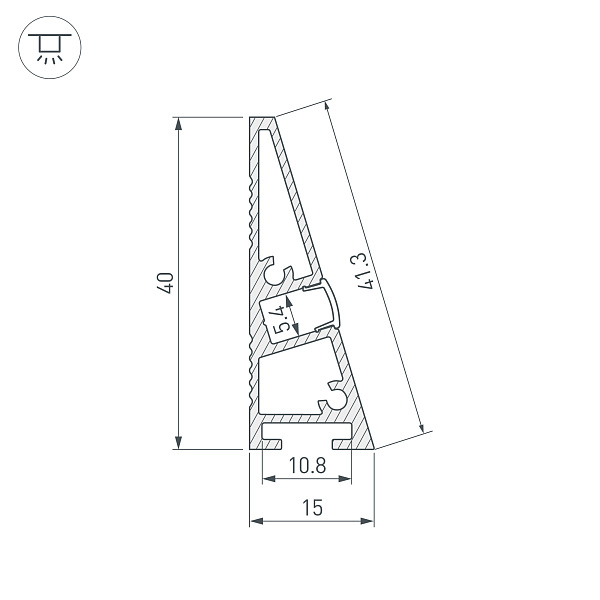 Профиль PLINTUS-H40-2000 BLACK (Arlight, Алюминий) Lednikoff