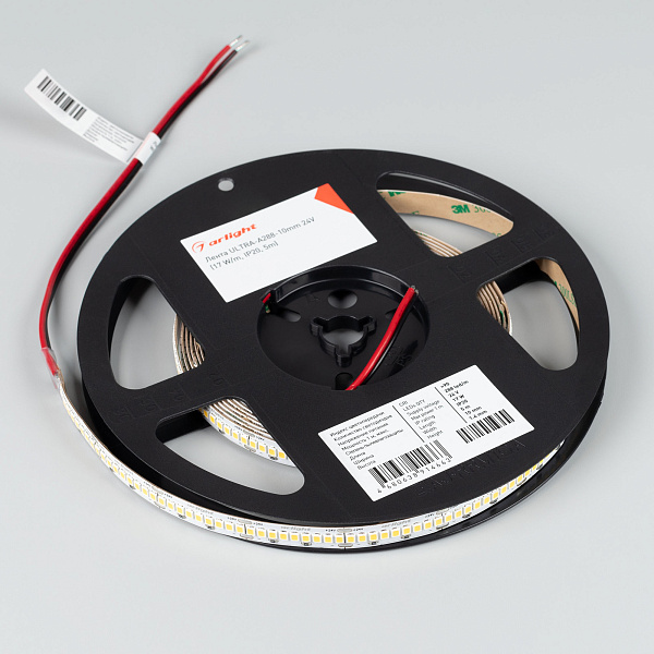 Светодиодная лента ULTRA-A288-10mm 24V Warm3000 (17 W/m, IP20, 5m) (Arlight, высок.эфф.200 лм/Вт) Lednikoff