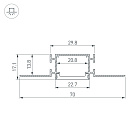 Профиль FANTOM-BENT-W23-SIDE-2000 ANOD (Arlight, Алюминий) Lednikoff
