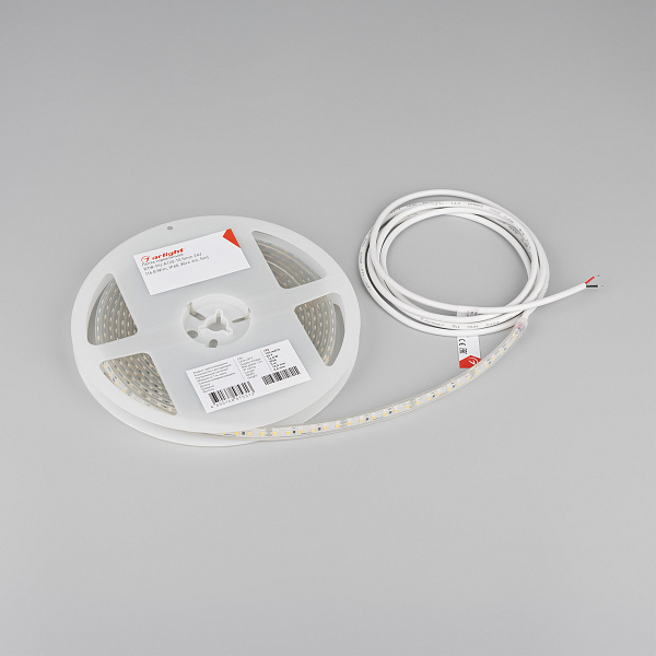Светодиодная лента герметичная RTW-PU-A120-10.5mm 24V Warm3000 (16.8 W/m, IP68, Wire 2m, 5m) (Arlight, -) Lednikoff