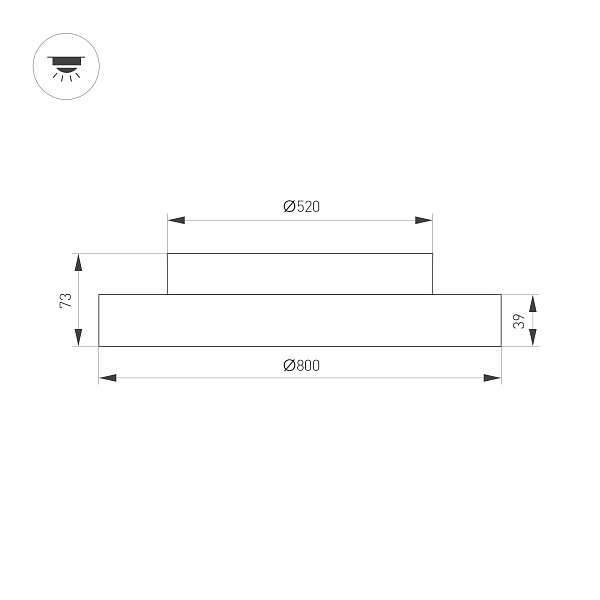 Светильник SP-ESTELY-R800-60W Warm2700 (WH, 80 deg, 230V, TRIAC) (Arlight, IP20 Металл, 5 лет) Lednikoff