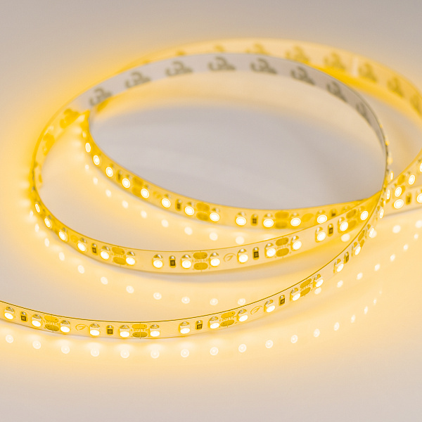 Светодиодная лента RT-A120-8mm 12V Yellow (9.6 W/m, IP20, 2835, 5m) (Arlight, 9.6 Вт/м, IP20) Lednikoff