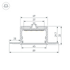 Профиль LINIA45-FANTOM-3000 ANOD (Arlight, Алюминий) Lednikoff