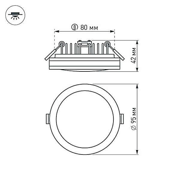 Светодиодная панель LTD-95SOL-10W Day White (Arlight, IP44 Пластик, 3 года) Lednikoff