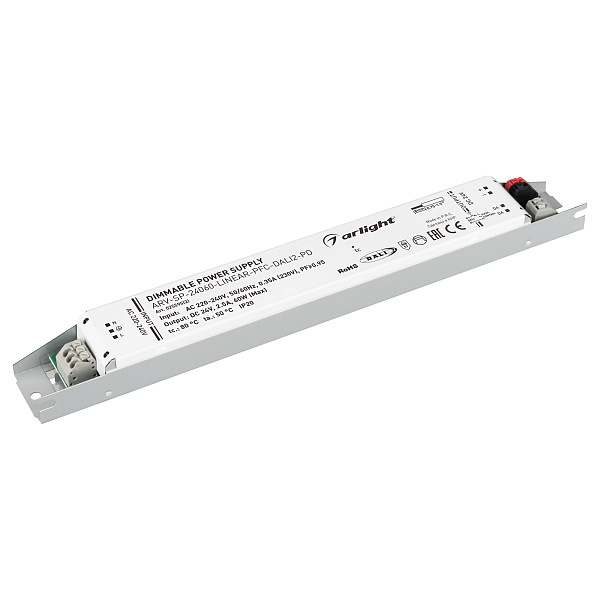 Блок питания ARV-SP-24060-LINEAR-PFC-DALI2-PD (24V, 2.5A, 60W) (Arlight, IP20 Металл, 5 лет) Lednikoff