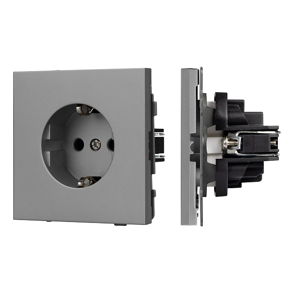 Механизм электрической розетки SCT-TENDO-MEU1-PL-GR (230V, 16A) (Arlight, Графитовый) Lednikoff
